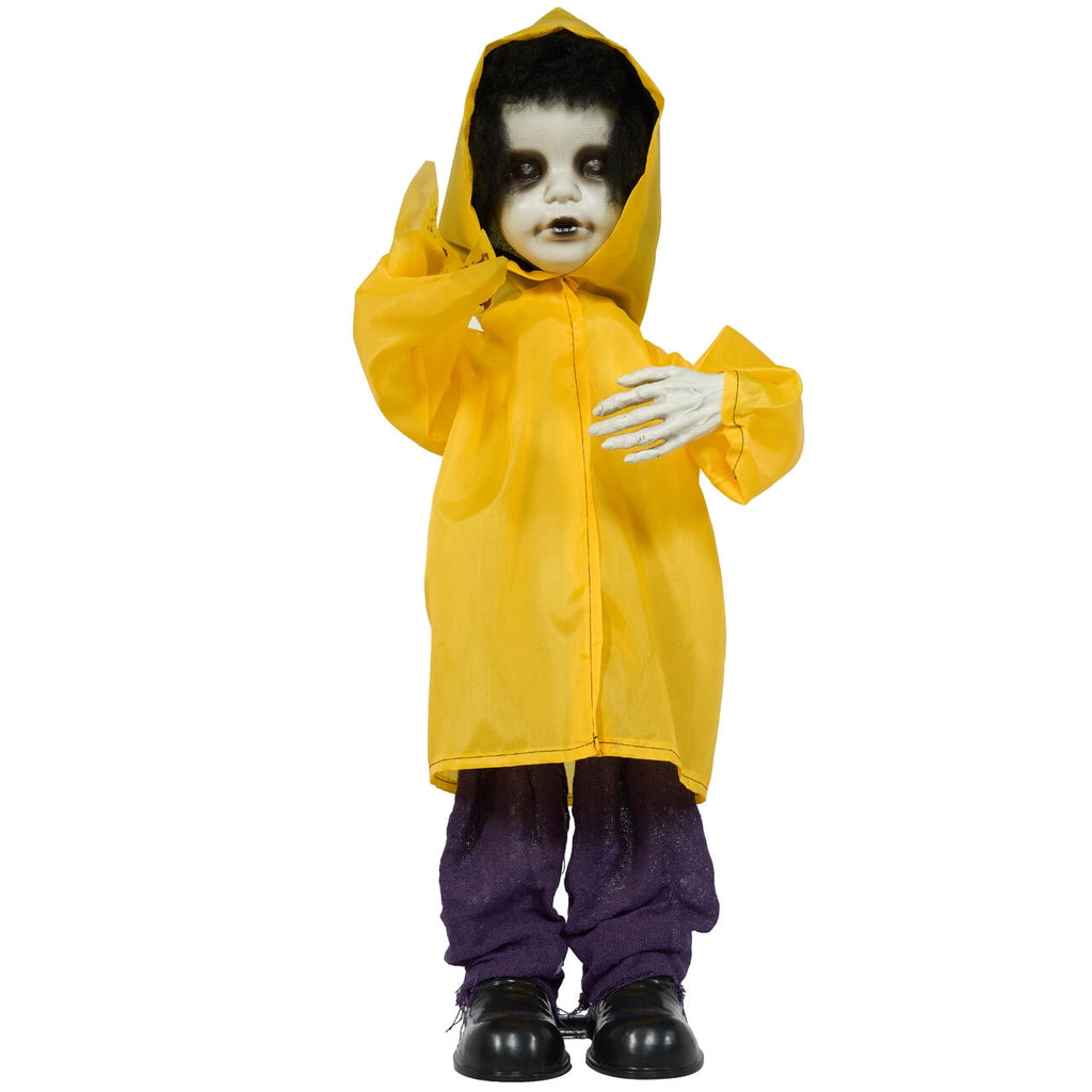 Joyfy 67"(5.6ft) Standing Grim Reaper with Chain, Large Halloween Decorations Outdoor, Life Size Animatronics Skelton, Sound-Actived Party Decor with Creepy Sound & LED Eyes, Scary Haunted House Prop