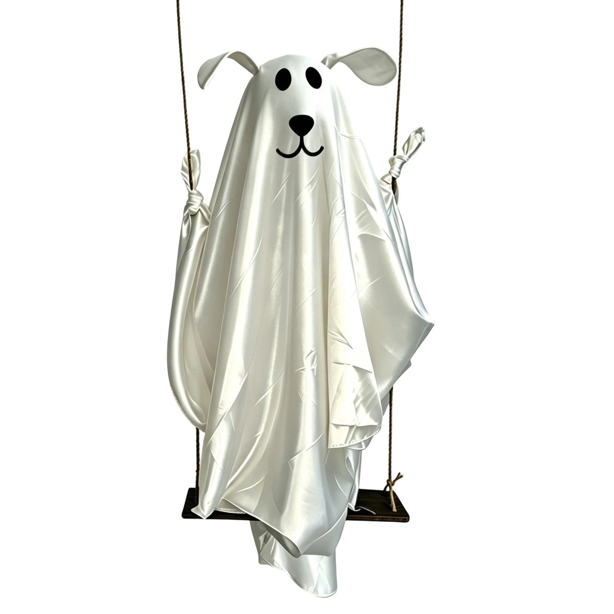 5FT Hanging Ghost Dog Halloween Prop,Swinging Ghost Dog,Animated Outdoor Decor with Motion-Activated Light & Sound for Yard Tree Porch Display