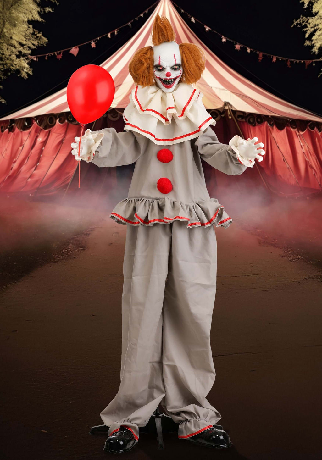 5.5FT Red Cent the Nightmare Clown Animated Decoration - Scream Saver