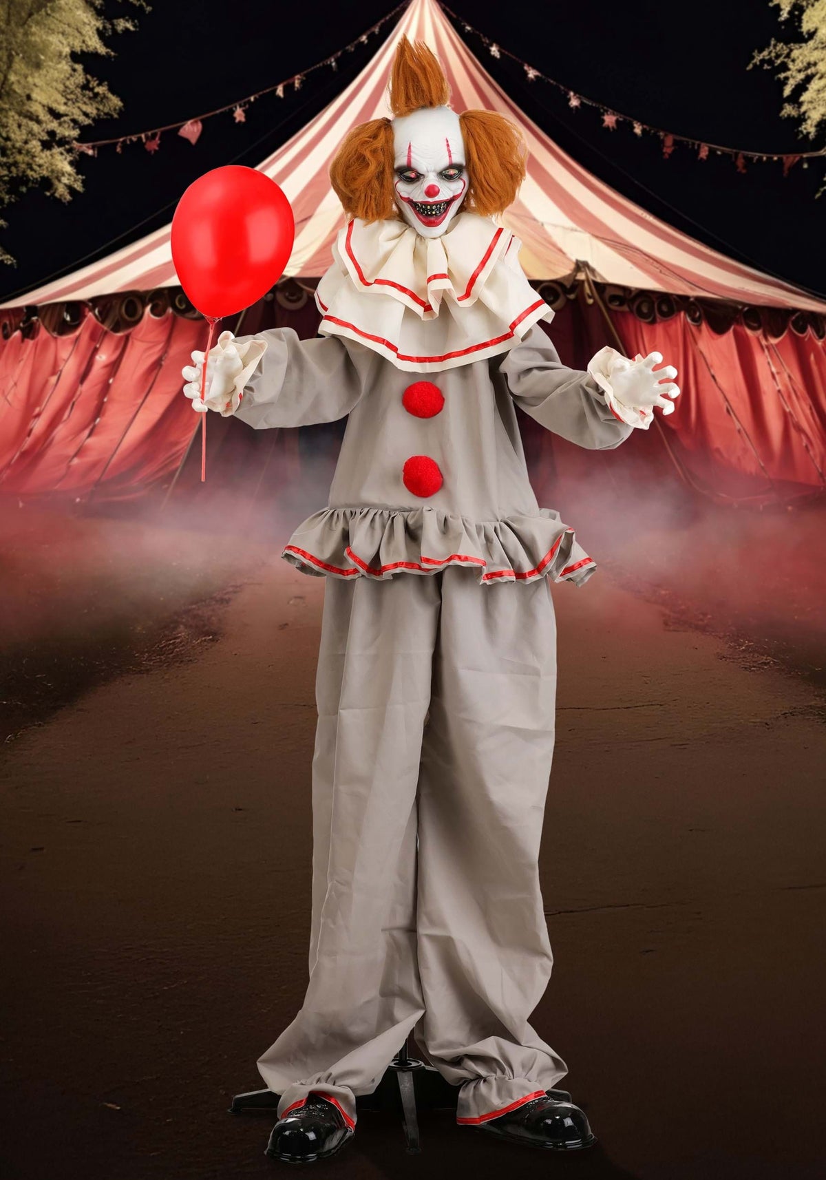 5.5FT Red Cent the Nightmare Clown Animated Decoration - Scream Saver