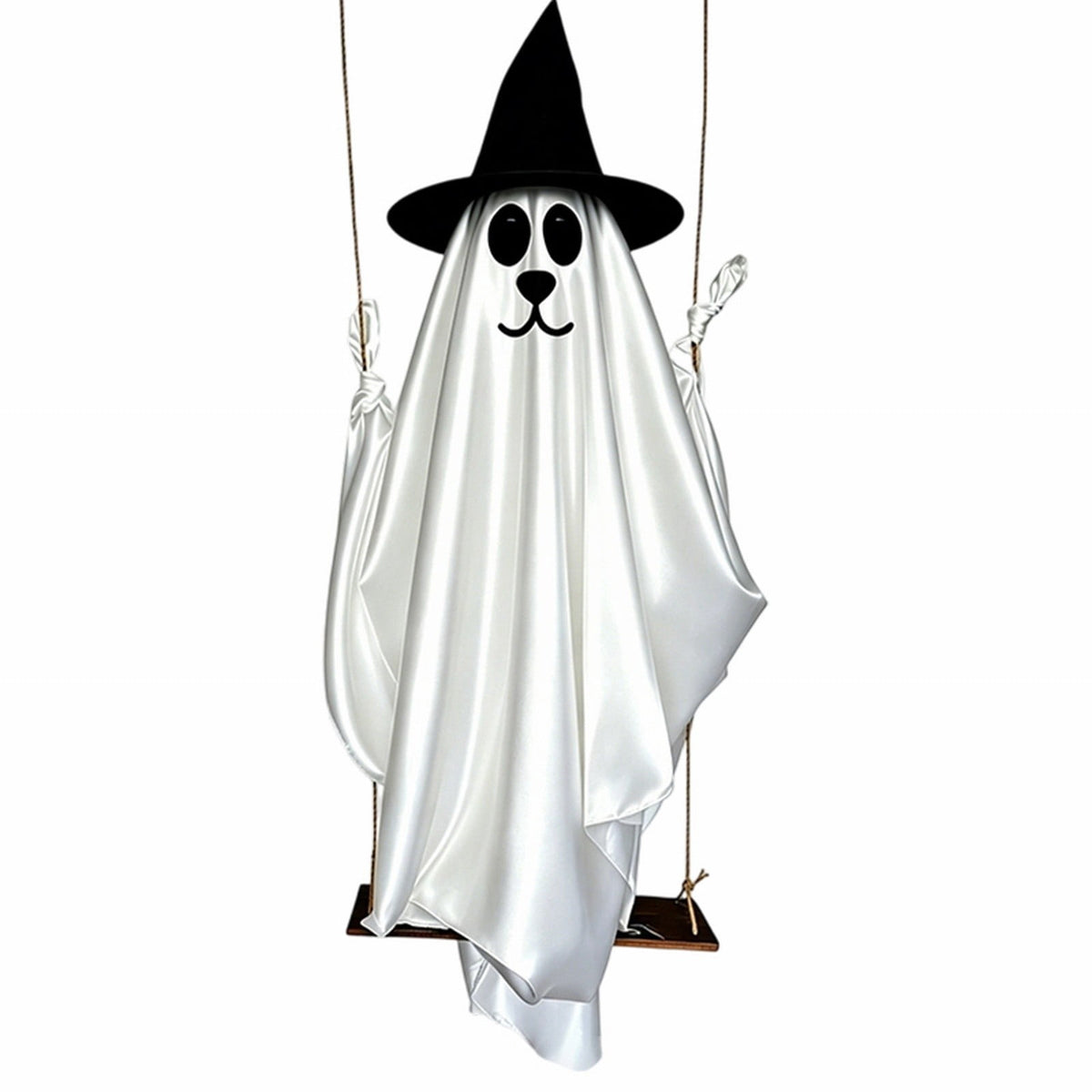 5FT Hanging Ghost Dog Halloween Prop,Swinging Ghost Dog,Animated Outdoor Decor with Motion-Activated Light & Sound for Yard Tree Porch Display
