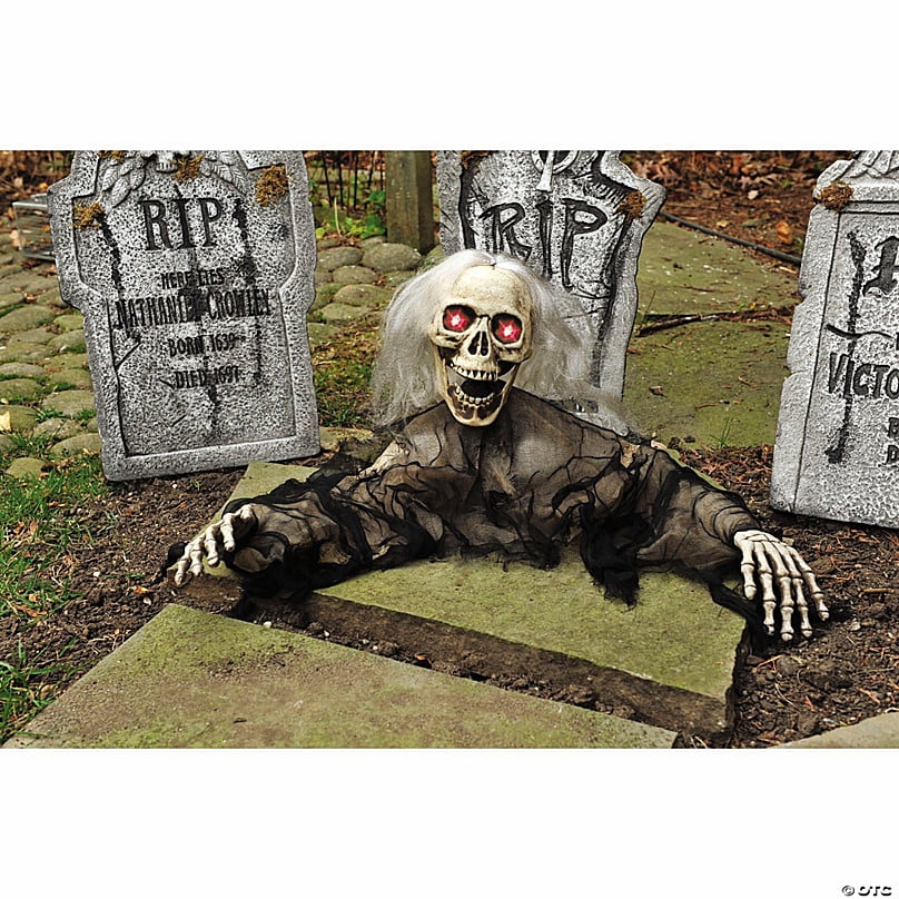Fun World Halloween Grave Breaker Animated Light-Up Decoration - Black 12"